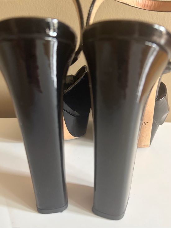Designer Jimmy Choo Black Patent Heloise Platform size 40